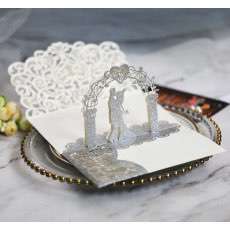 3D Laser Cut Wedding Invitation Card  Laser Iridescent Paper 
